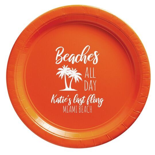 Beaches All Day Paper Plates